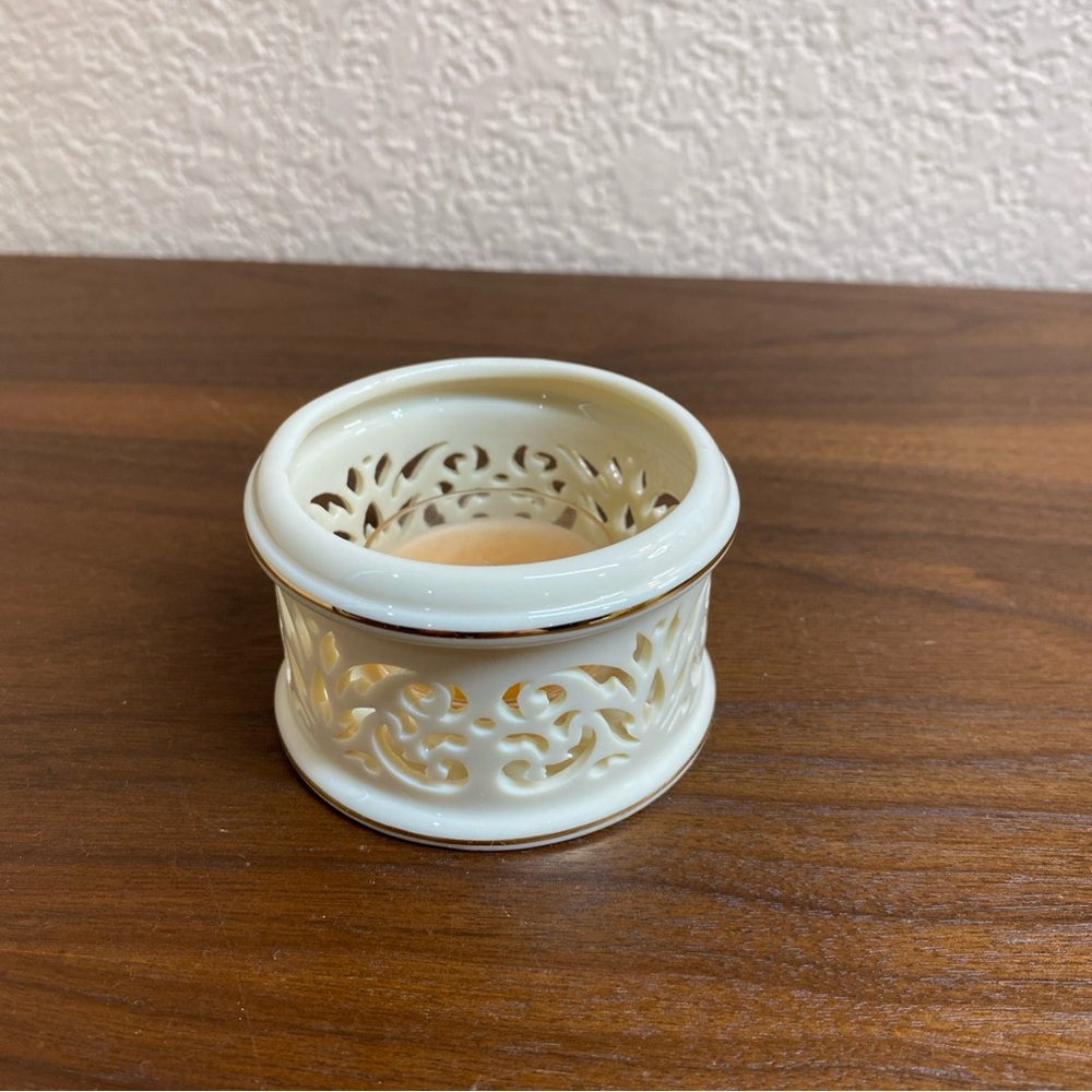 VTG Lenox Illuminations Pierced Votive‎ Candle Holder with 24k gold trim